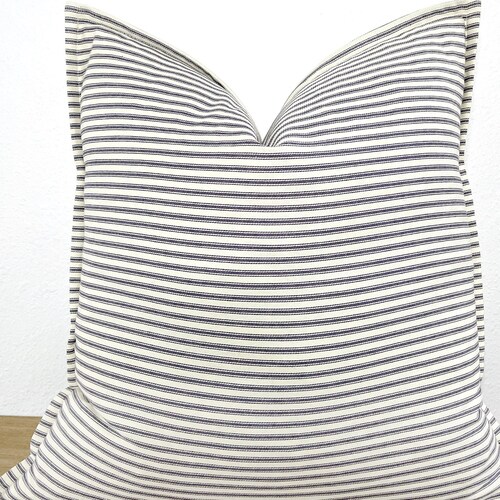 Black Ticking Stripe Pillow Cover Modern Farmhouse Decorative Etsy