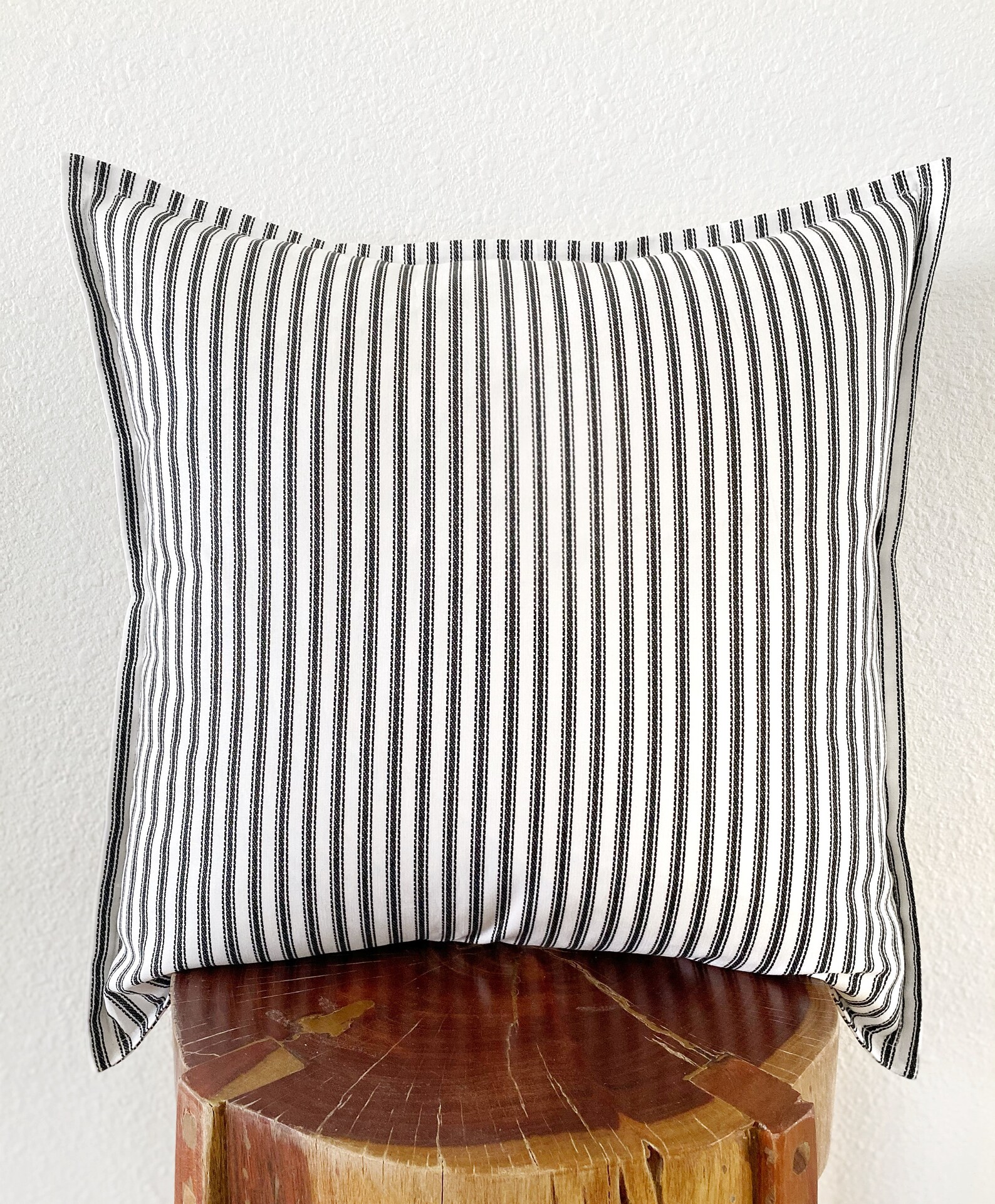 Black Ticking Stripe Pillow Cover Modern Farmhouse Decorative Etsy