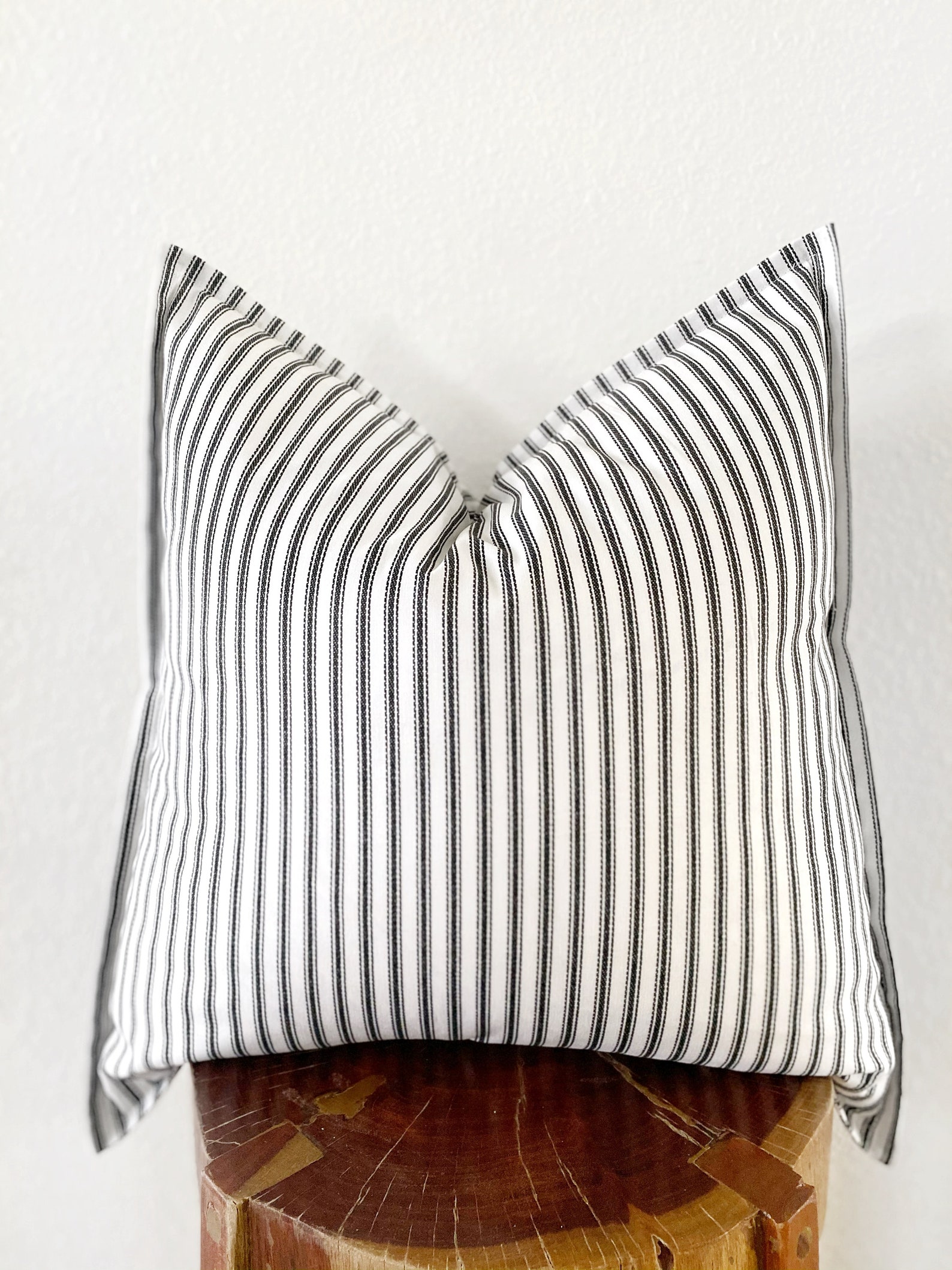 Black ticking stripe pillow coverticking pillowfarmhouse Etsy