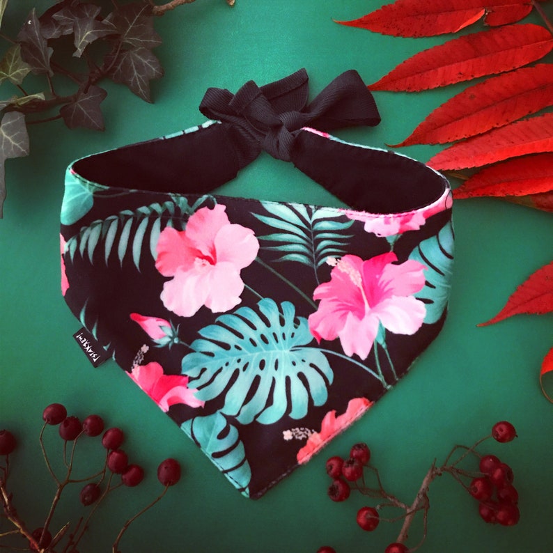 Hund Bandana Monstera Muster Haustier Schal Welpen Bandana Etsy