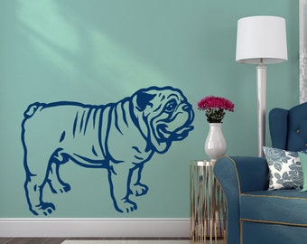 Dog Decal English Bulldog Dumpling Wall Art Pet Shop Vinyl Sticker Decal - Good for Walls, Cars, Ipads, Mirrors Etc