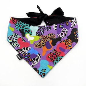Dog bandana, Crazy Leopard, handkerchief style to tie around your pet’s neck, dog accessories