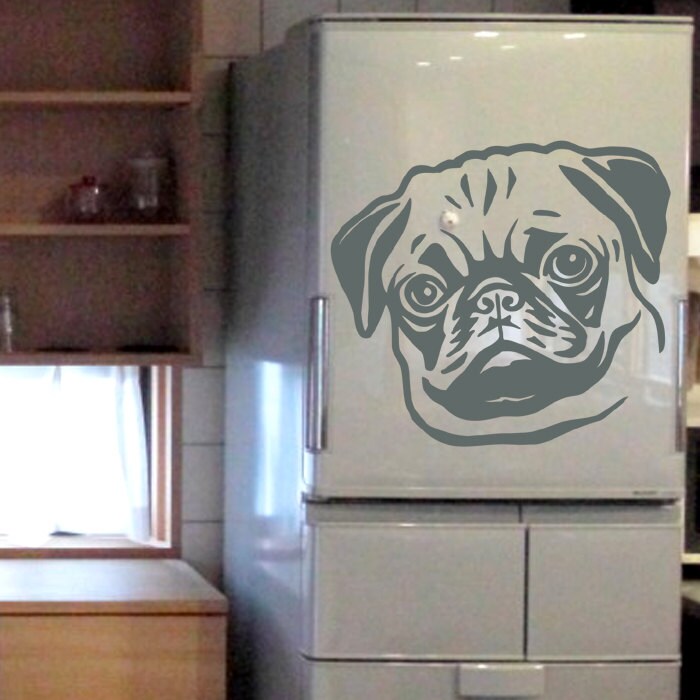 Dog Decal Pug Face, Vinyl Sticker Decal - Good for Walls, Cars, Ipads ...
