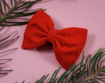Red Dog Bow Tie: Cotton Pet Collar Accessory