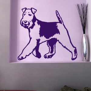 Dog Decal Welsh Terrier Walk, Vinyl Sticker Decal - Good for Walls, Cars, Ipads, Mirrors Etc