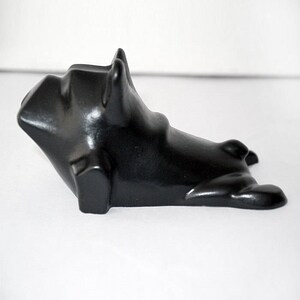 Frenchie Dog Sculpture French Bulldog Black, handmade painted Frenchie figurine
