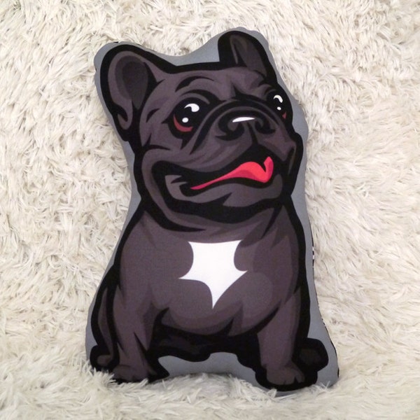 Coussin décoratif bouledogue français pour chien, Frenchie noir, peluche pour chien, mascotte de chiot câlin, Psiakrew