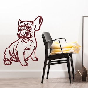 Buldog francuski Frenchie Dumpling, naklejka ścienna, wystrój psa, naklejka winylowa z motywem psa - nadaje się na ściany, samochody, iPady, lustra itp.