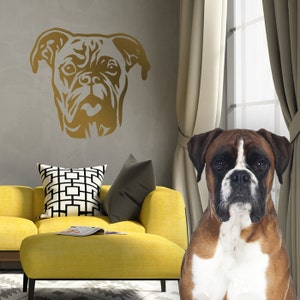 Hundeaufkleber Boxer Mniam, Vinyl Sticker Aufkleber - Gut für Wände, Autos, Ipads, Spiegel etc