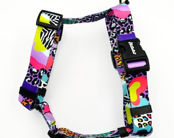 Harness for Dog, Crazy Leopard 2,5 cm, 0.98" tape width, Guard Harness, for medium dogs, Psiakrew design