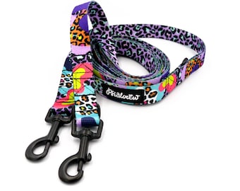 Correa para perro con estampado de leopardo: longitud ajustable, raza pequeña