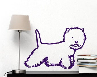 Westie Dog Wall Decal West Highland white terrier , Vinyl Sticker Decal - Good for Walls, Cars, Ipads, Mirrors, Westie Mom, Psiakrew