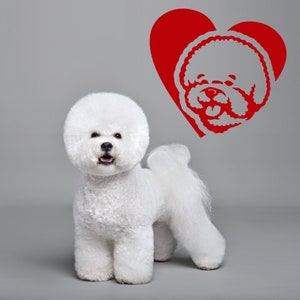 Naklejka ścienna Bichon Frise Love Dog Psiakrew Lover Pomysł na prezent Naklejki do pokoju dziecięcego Dekoracja Hund Love