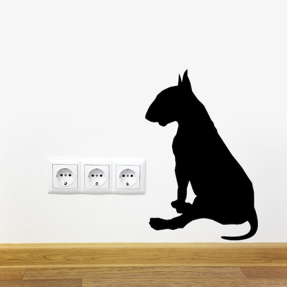 Dog decal sitting bull terrier vinyl sticker decal good for  etsy