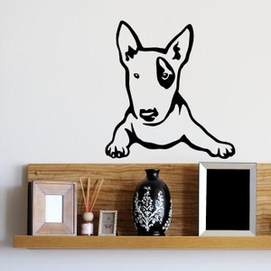 Bull Terrier Dog Decal: Adhesive Vinyl Sticker