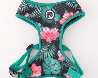 Dog Harness, Always Feeling Cool, Super Soft Psiakrew Tropical Monstera, Mesh harness