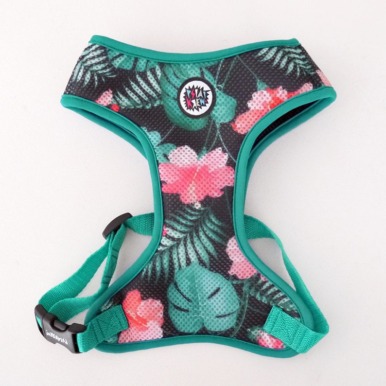 Dog Harness, Always Feeling Cool, Super Soft Psiakrew Tropical Monstera, Mesh harness image 1