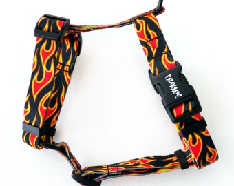 Small Harness for Dog, Model Dog On Fire 2 cm 0.78 &quot;  tape width, Guard Harness, small dogs, puppies