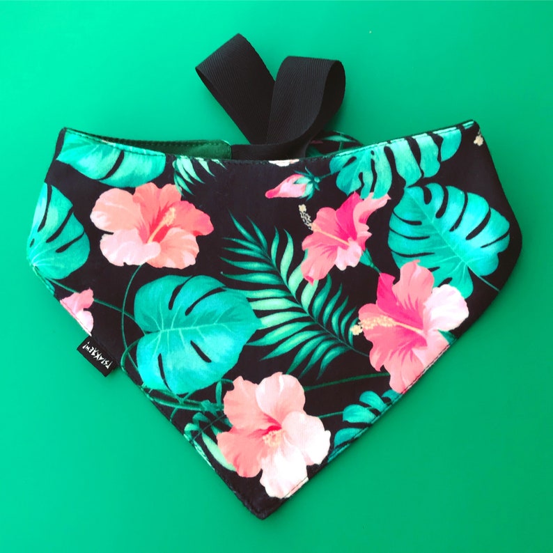 Hund Bandana Monstera Muster Haustier Schal Welpen Bandana Etsy