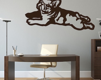 Französische Bulldogge Aufkleber: Liegender Hund Vinyl Sticker