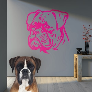 Hundetattoo Boxer Yolo, Vinyl Sticker Aufkleber - Gut für Wände, Autos, Ipads, Spiegel etc