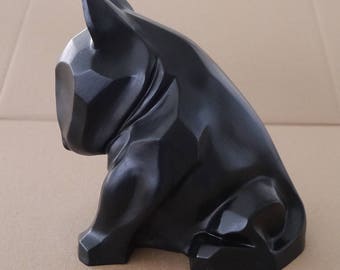 Bull Terrier sculpture Black Mat Bull Terrier Lover gift idea