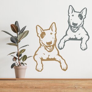 Wall decal Dog Bull Terrier Smile  wall decoration Dog Sticker Dog Lover Gift Idea Baby Room Decals