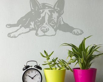 Boston Terrier Dog Wall Decal, Vinyl Sticker Decal - Good for Walls, Cars, Ipads, Mirrors Etc, Boston Terrier lover gift