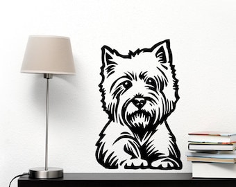 Westie Dog Decal West Highland white terrier Doggie, Vinyl Sticker Decal - Good for Walls, Cars, Ipads, Mirrors, Westie Mom, Psiakrew