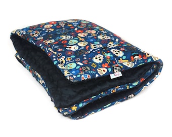 Manta para perros Día de los Muertos: Ropa de cama para mascotas Black Minky, antialérgica