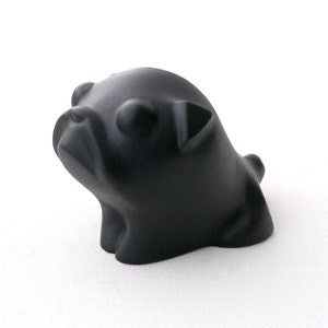 Mops Hund Skulptur Schwarz Mops Carlin, handgemalte Mops Figur, Mops Mama, Mops Liebhaber Geschenk