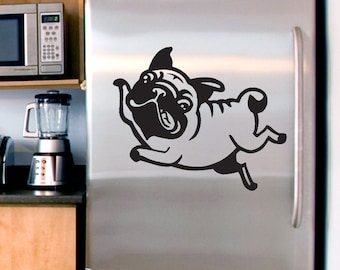 Dog Decal Pug Crazy, Vinyl Sticker Decal - Good for Walls, Cars, Ipads, Mirrors Etc