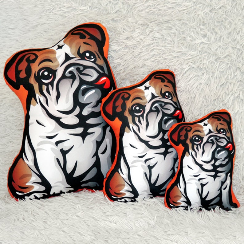 English Bulldog Pillow Decorative Dog Cushion Cuddly Mascot Etsy