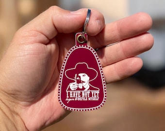 Vintage Style Doc Holliday Keychain | Defile Myself Keychain | Western Keychains | Gifts for Him | New Driver Gift  | Valentine&#39;s Day Gift