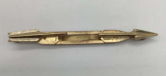 Anson Arrow gold tone tie clip, wide tie, vintage… - image 6