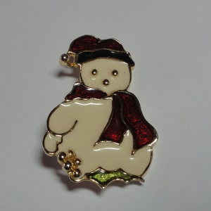 Niedliche Emaille Frost Schneemann Weihnachtsbrosche