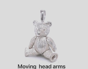 Ciondolo a forma di orsetto di peluche in argento