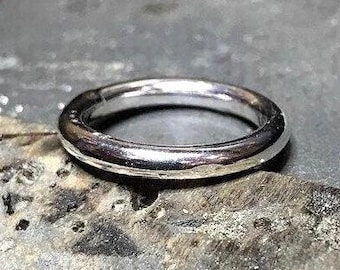 3mm halo stacking ring wedding band hoop ring in solid silver