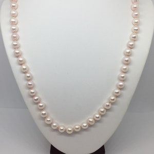 Pink Pearl Necklaces— 6mm, 6–7mm, 8mm—Choose One—Pink Freshwater Pearls