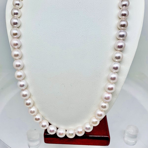 Akoya Pearl Necklace with Sterling Silver Clasp
