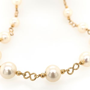 Pearl and Gold Link Necklace | Tin Cup Necklace | Pearl Necklace and Earrings