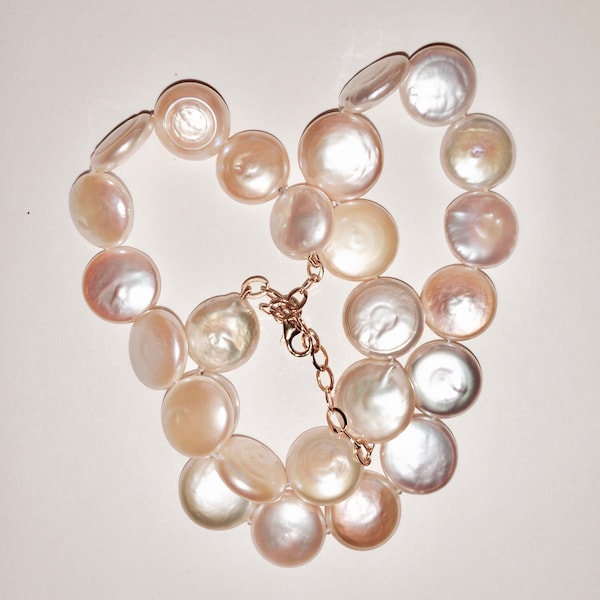 Coin Pearl Necklace - Etsy