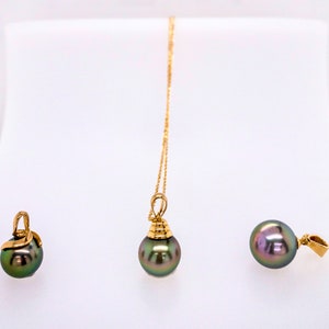Tahitian Pearl Pendants and 14Kt Yellow Gold Bails | Three to Choose From