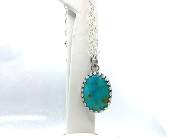 Kingman Turquoise Pendant  |  Kingman Turquoise  Set on Sterling Silver