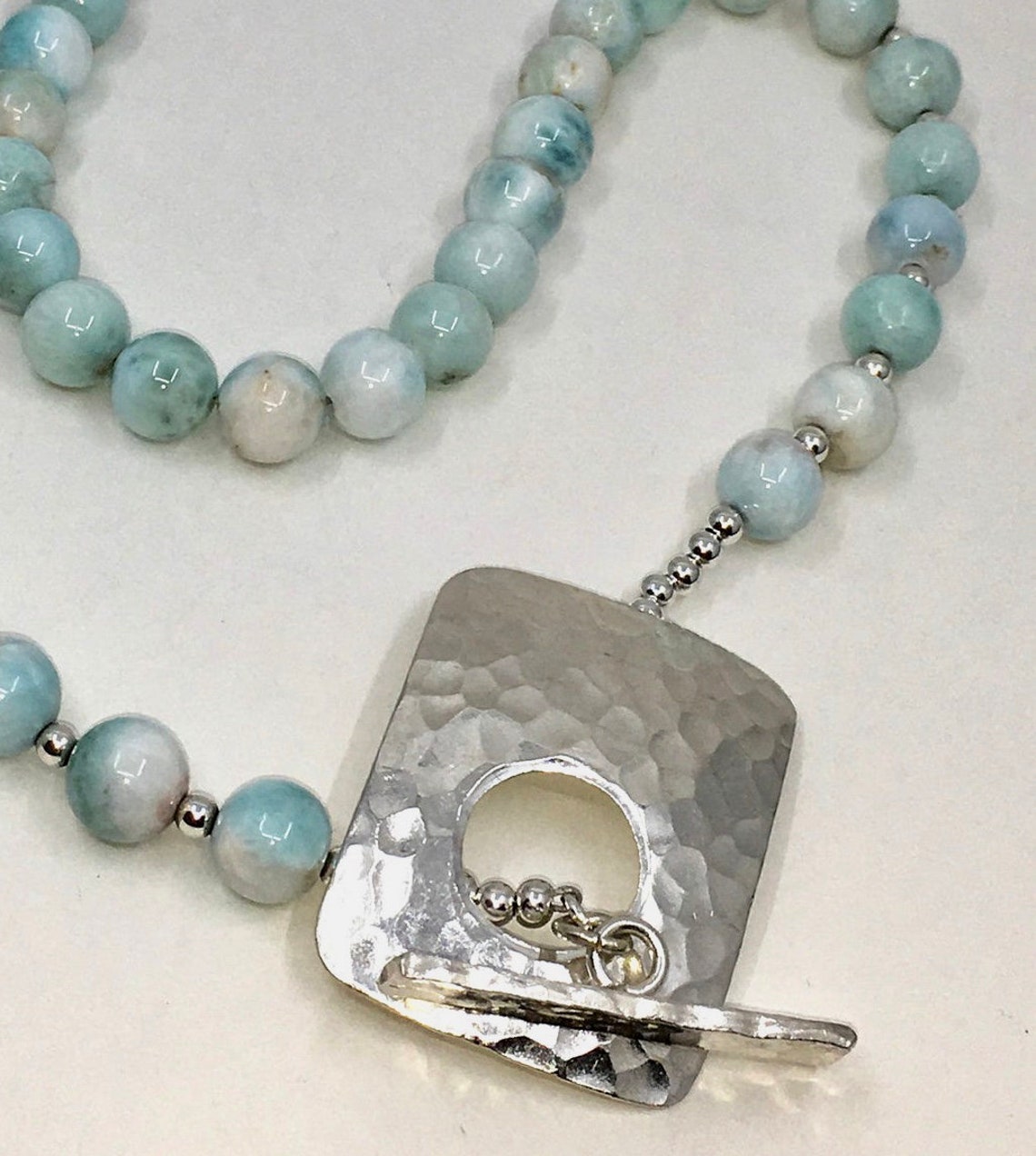 Larimar Bead Necklace Larimar Necklace Focal Point Etsy