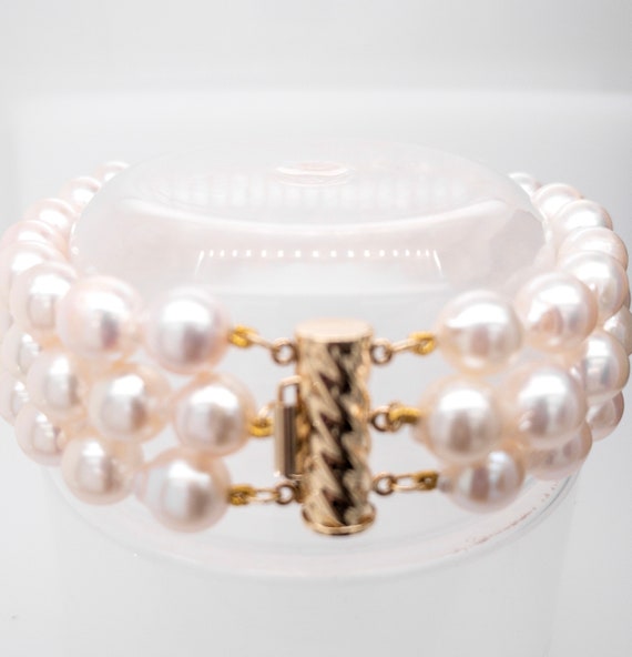 Triple-Strand Japanese Akoya Pearl Bracelet - Pure Pearls