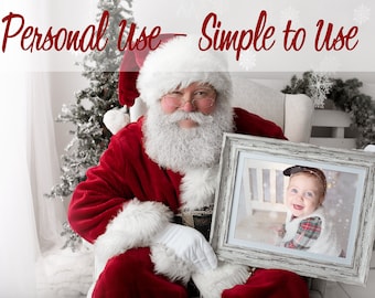 Your image placed in Santa template - Personal Use