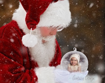 2022 Outdoor Santa Winter Globe template - Layered Photoshop Template