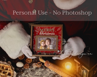 Your image in our Santa Template - Personal Use