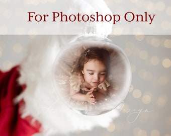 Santa Holding Ornament Close Up - Photoshop Template